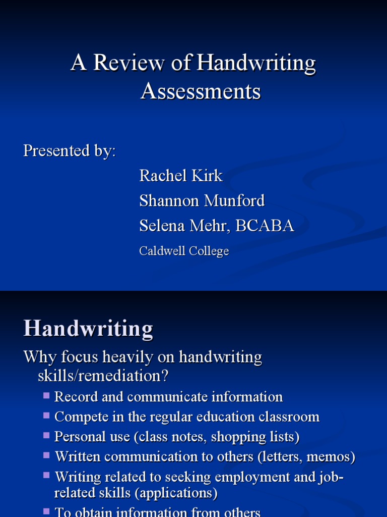 ED 572 Handwriting Assessments | PDF | Test (Assessment) | Psychology