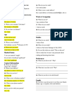 02 Exchanging Personal Information - Questions ACTIVITY