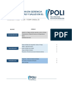 Especializacion en Gerencia de La Seguridad y Salud en El Trabajo