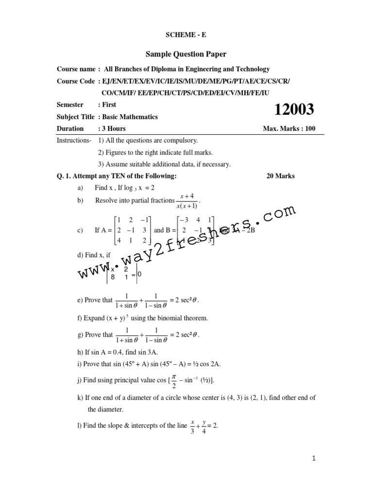 Mathssempaper 1 | PDF | Line (Geometry) | Trigonometric Functions