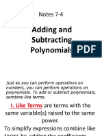 7-4 Adding and Subtracting Polynomials