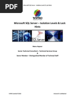 Microsoft SQL Server - Isolation Levels & Lock Hints