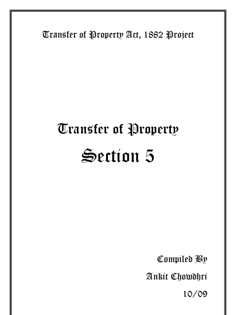 Section 5 of the Transfer of Property Act | PDF | Ownership | Deed