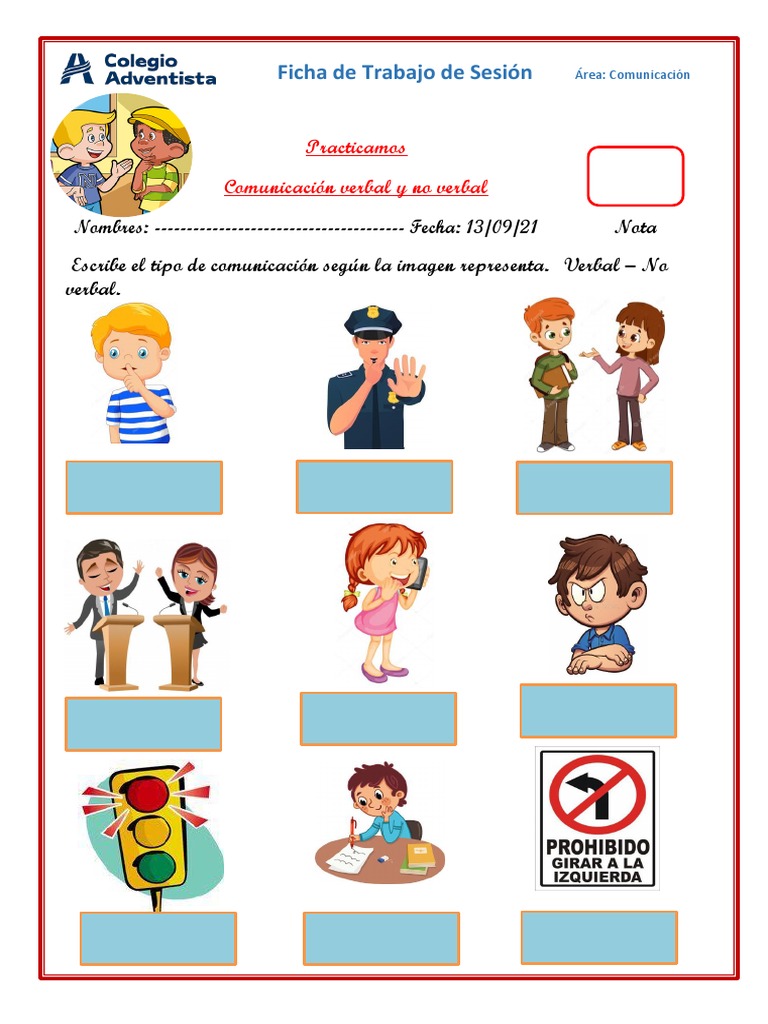 Hojas De Trabajo De Comunicación No Verbal ᐈ Comunicación Para