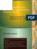 Gawad Sa Manlilikha NG Bayan or The National Living: Treasures Award