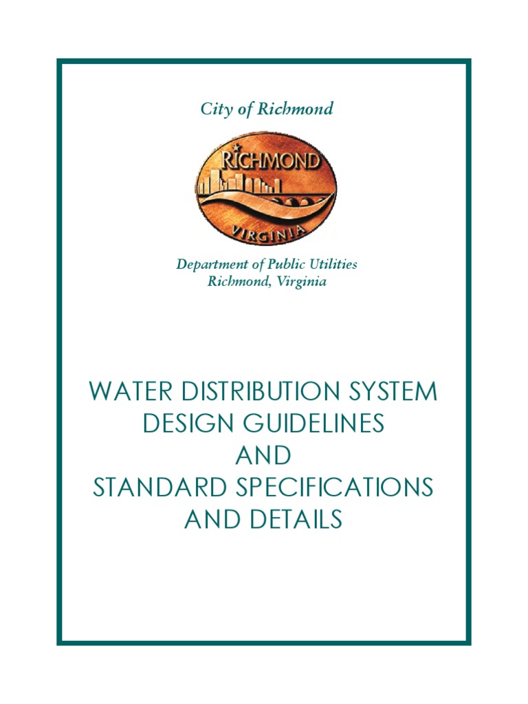 Richmond Water Distribution Design Guidelines | PDF | Sanitary Sewer ...