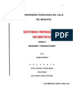 SENSORES Y TRANSDUCTORES para Sistemas Hidráulicos .