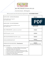 Pine Forest Pre-Primary School (Pty) LTD: School Fees Schedule - 2021 (All Grades)