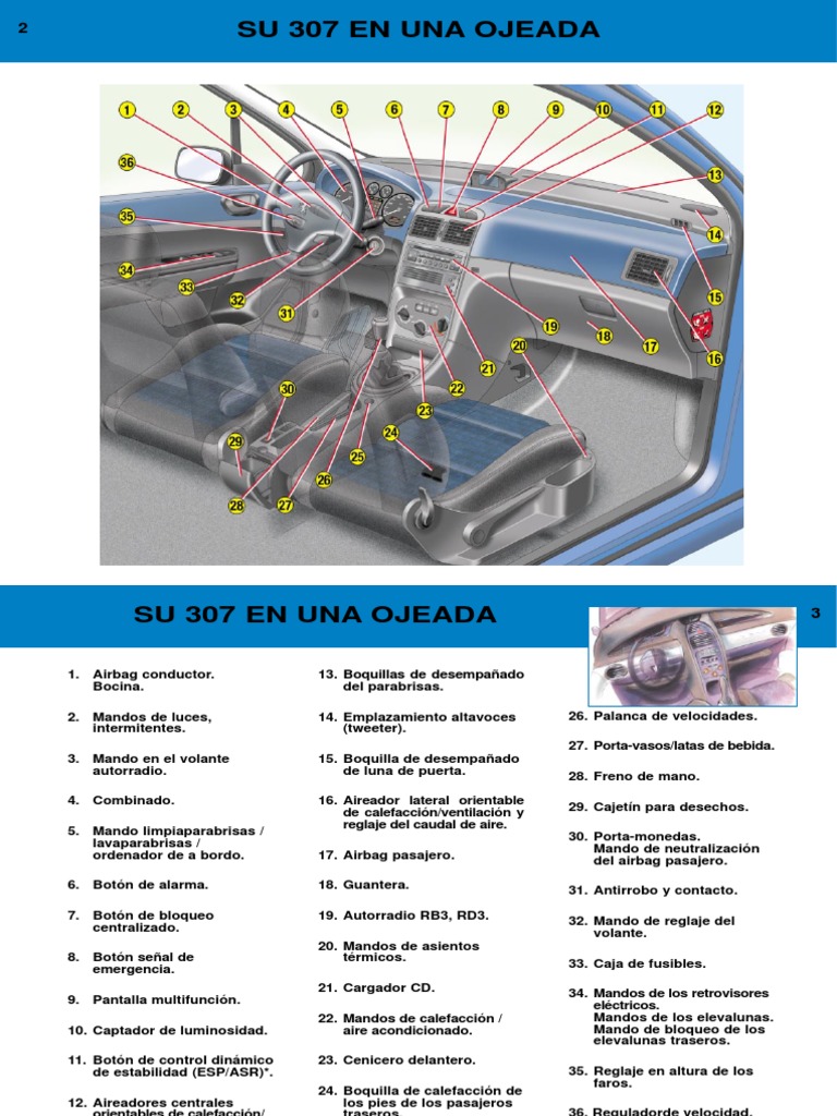 Manual Del Propietario Del Peugeot 307 2002 (Español) | PDF | Airbag |  Motor diesel