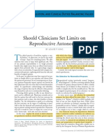 Should Clinicians Set Limits On Reproductive Autonomy