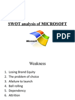 SWOT Analysis of MICROSOFT