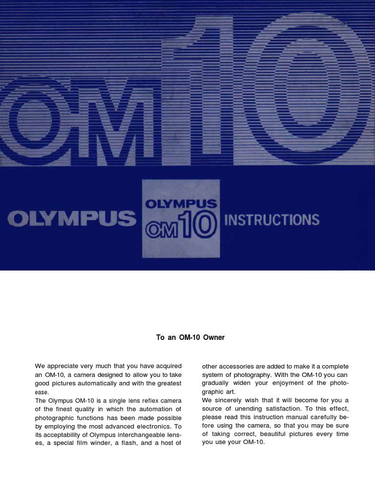 OLYMPUS E-M10 MARK III Basique Manuelle / Mode D'Emploi/Instructions/Anglais EUR 8,58 - PicClick FR