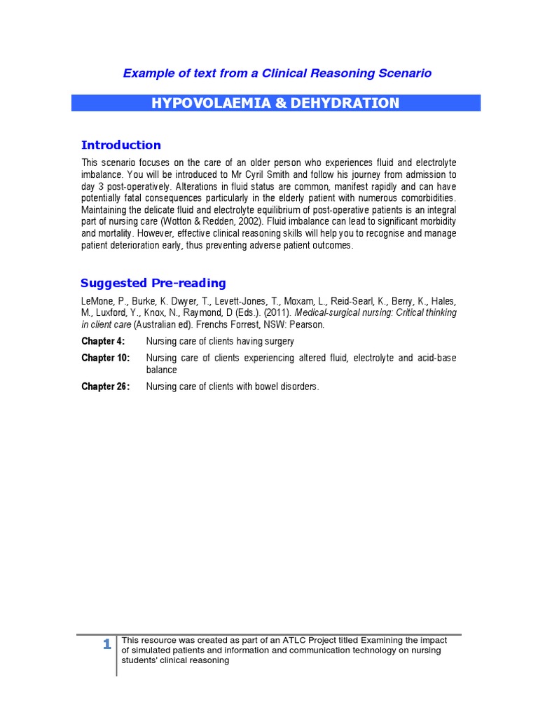 Clinical Reasoning Example | PDF | Kidney | Diseases And Disorders