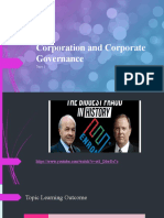 Corporation and Corporate Governance: Topic 1