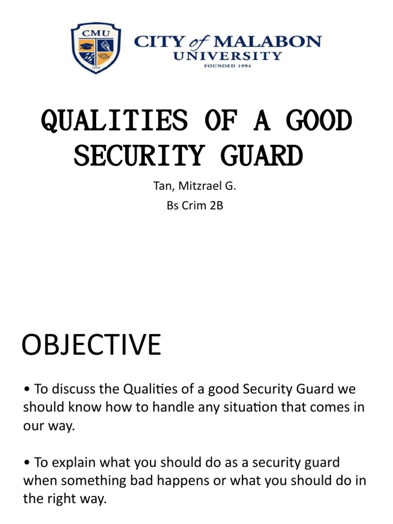 Qualities of A Good Security Guard | PDF | Career & Growth | Self ...