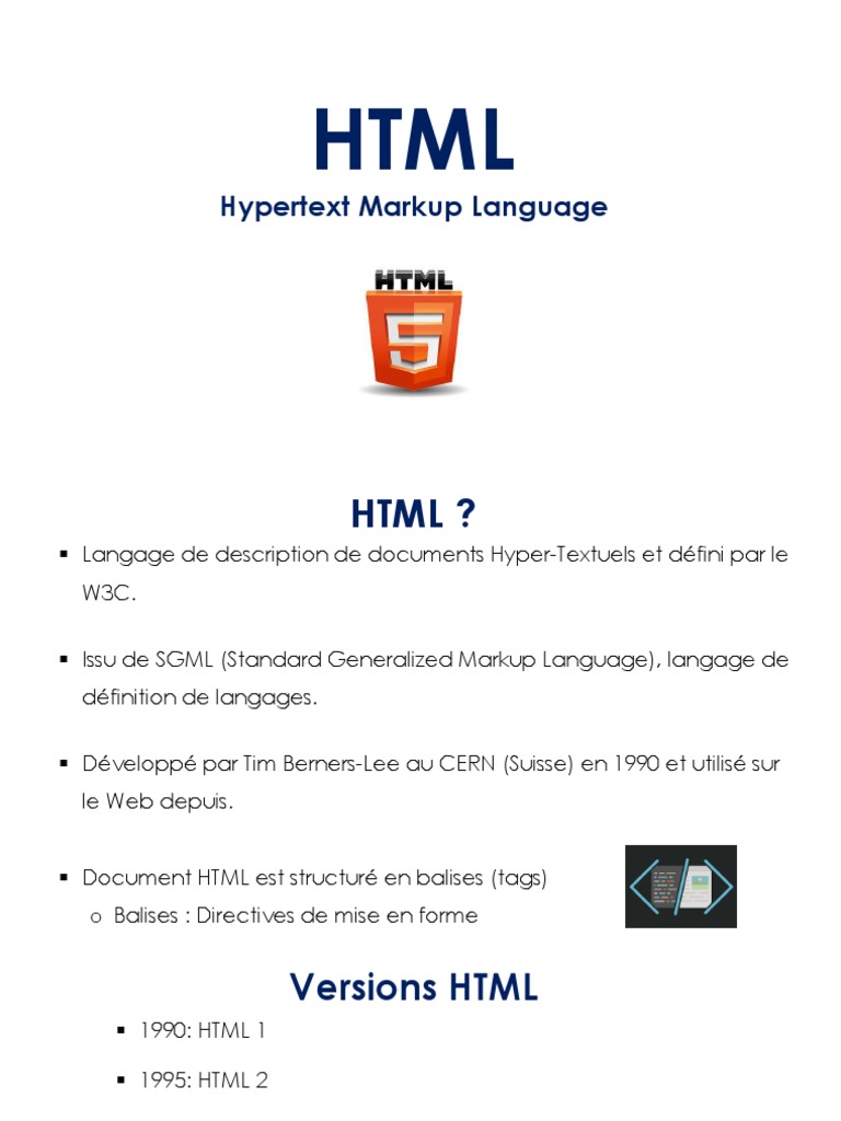 Introduction au langage HTML | PDF | Html | XHTML
