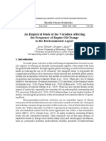 An Empirical Study of The Variables Affecting The Frequency of Engine Oil Change in The Environmental Aspect