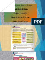 Matapelajaran: Bahasa Melayu Tajuk: Kata Hubung Tarikh: 11.08.2021 Masa: 8.30 A.m.-9.15 A.M. Guru: En.S.Vikram