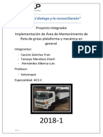 Implementación de Área de Mantenimiento de Flota de Grúas Plataforma y Mecánica en General.