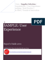 SAMPLE: User Experience: Buyer's Guide 2011