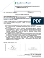 Autorização para Participação de Atividades Presencias