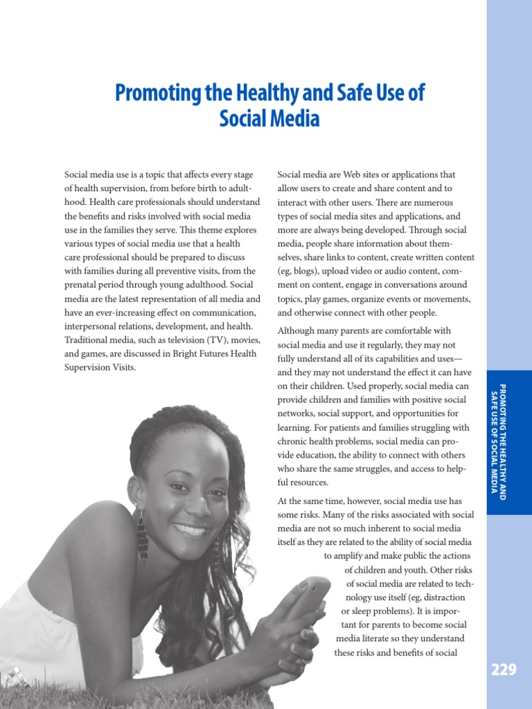 Promoting The Healthy and Safe Use of Social Media | PDF | Social Media ...