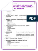 Cuestionario 4 - Estrés, Síndrome General de Adaptación o Reacción General de Alarma