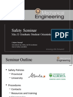 Safety Seminar: Mec E Graduate Student Orientation