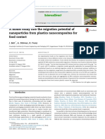 A Model Study Into The Migration Potential of Nanoparticles From Plastics Nanocomposites For Food Contact