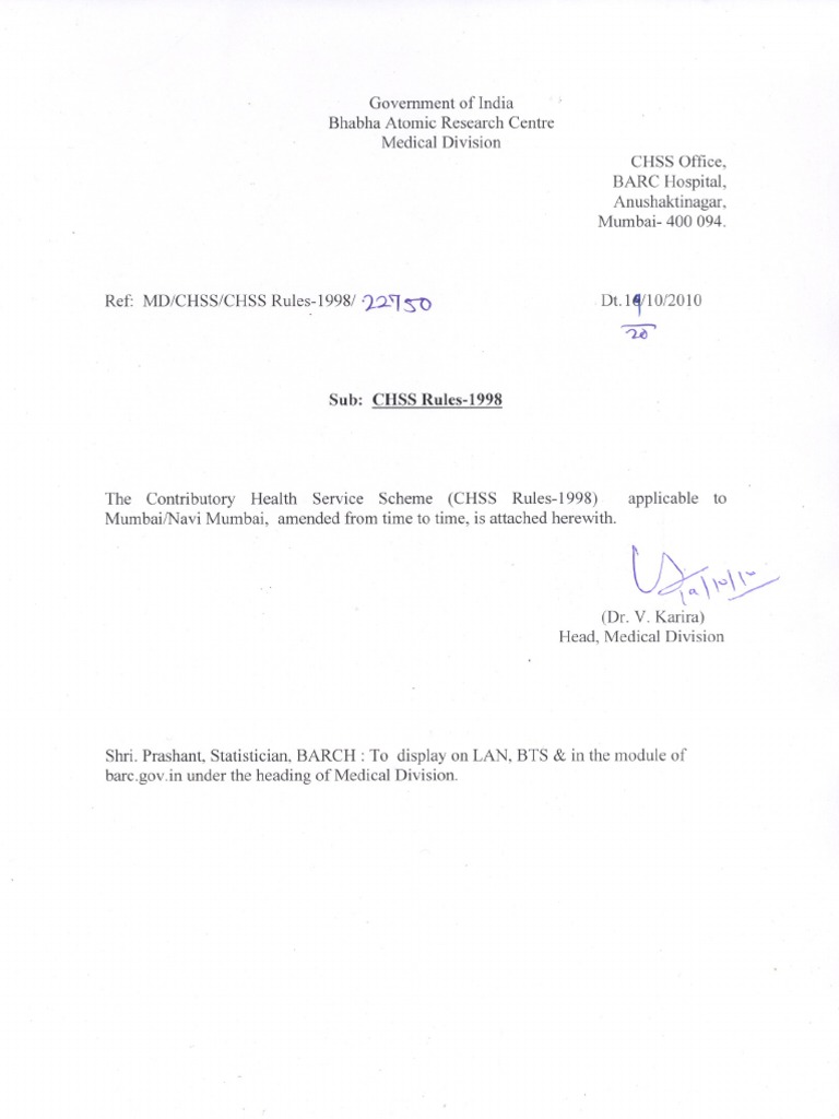 Barc Chss Rules 1998 Pdf Medical Prescription Hospital