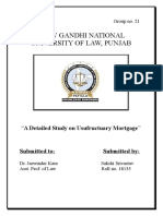 Rajiv Gandhi National University of Law, Punjab: "A Detailed Study On Usufructuary Mortgage"