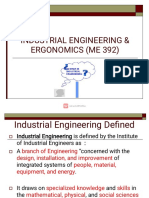 Industrial Engineering & Ergonomics (Me 392)