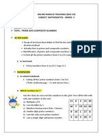Online Module Teaching (2021-22) Subject: Mathematics - Grade: V