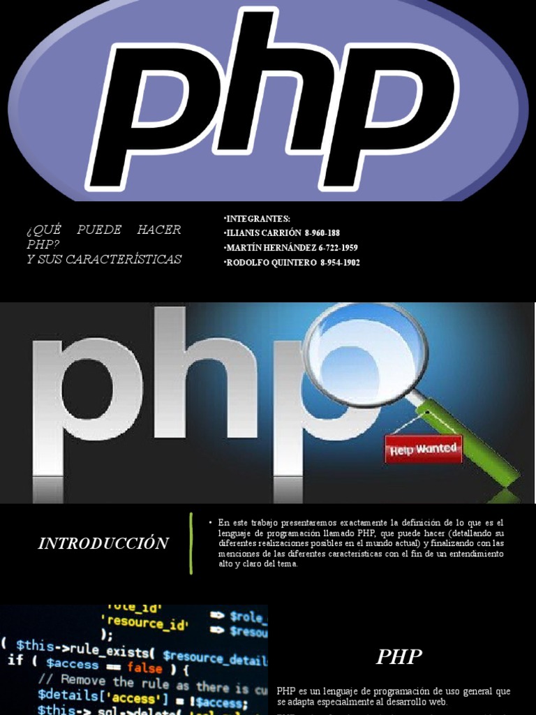Definición y características de PHP | PDF | Php | Internet y web