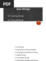 Java Strings: Creating Strings String Methods