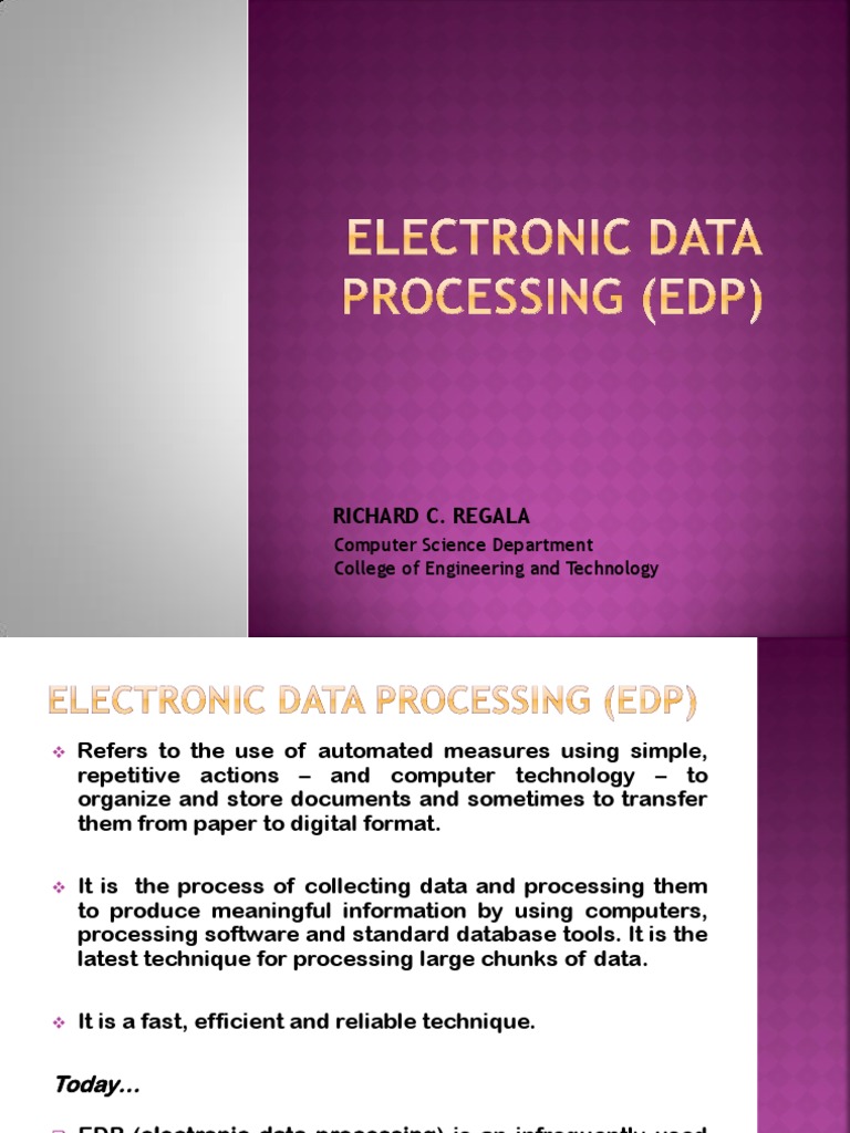 Electronic DATA PROCESSING (EDP) | PDF | Software | Programming