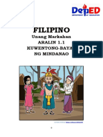 Filipino: Unang Markahan Aralin 1.1 Kuwentong-Bayan NG Mindanao