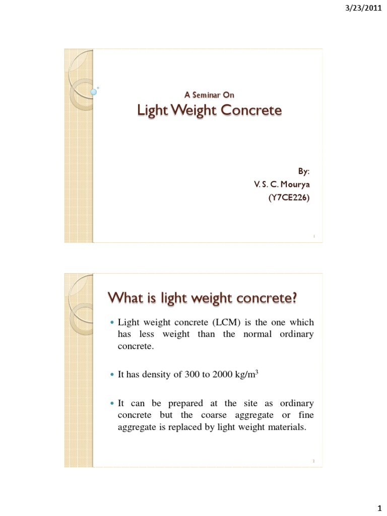 Light Weight Concrete Pdf Construction Aggregate Concrete