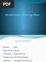 Job Description of Nursing Officer