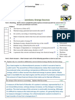 Energy Conversions and Energy Sources TASK Davina Morales