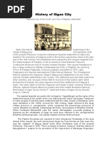 History of Iligan City: "Industrial City of The South" and "City of Majestic Waterfalls"