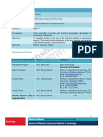 Development Team: Sociology Name of Paper: Name of Module: Historical Method in Sociology