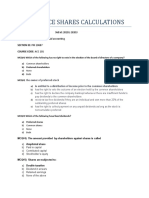 Preference Shares Calculations