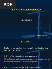 Lecture 8 Law of Partnership