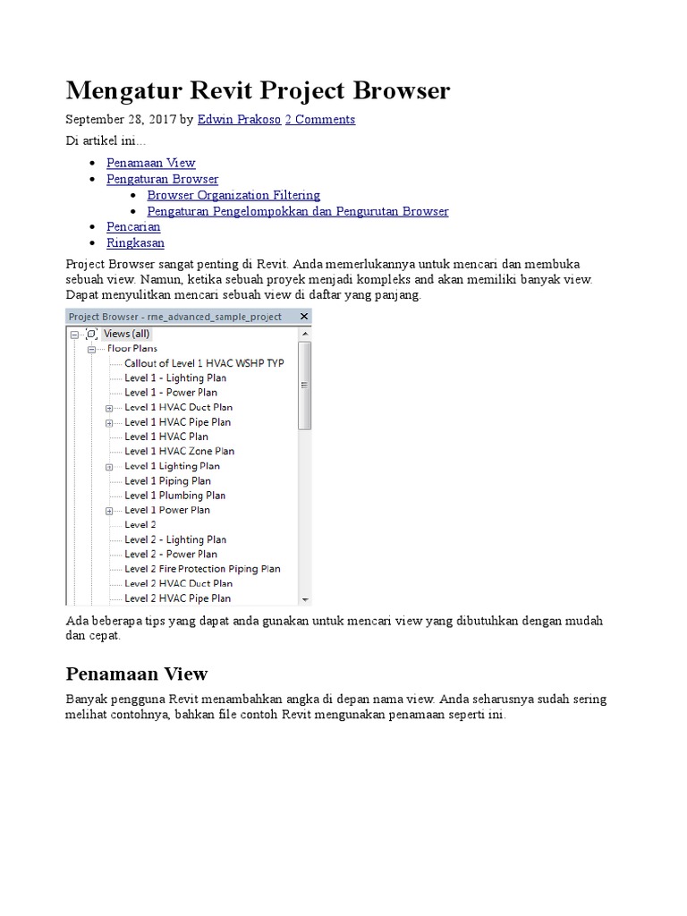Mengatur Project Browser di Revit | PDF | Komputer