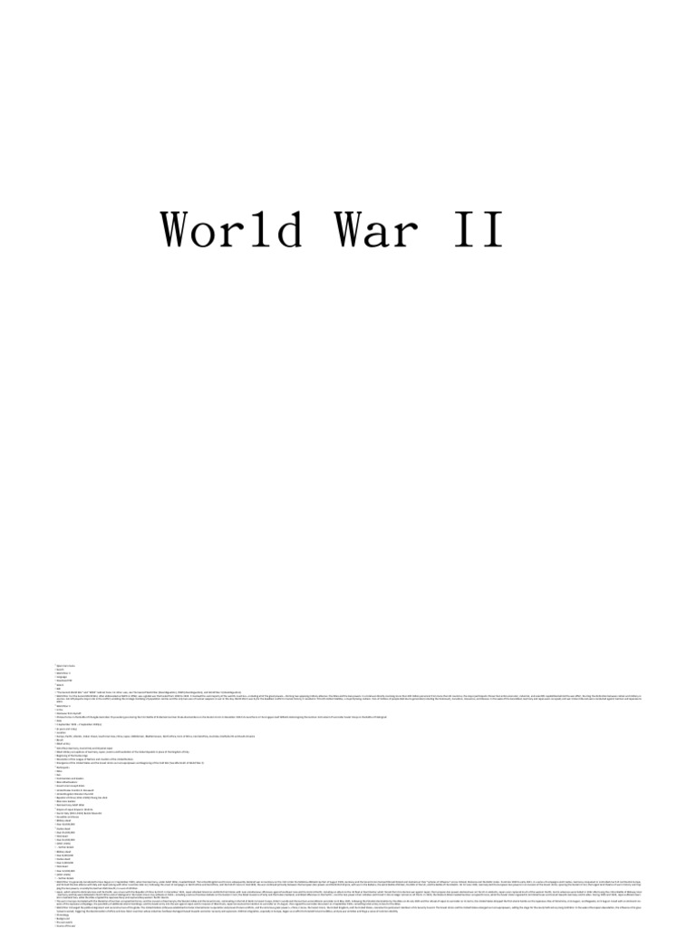 Overview of World War II Events | PDF | World War II | Allies Of World ...