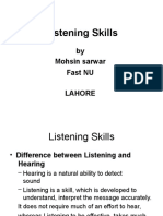 Listening Skills: by Mohsin Sarwar Fast NU Lahore