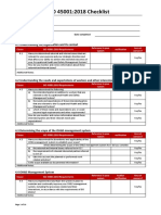 ISO 45001 - 2018 Checklist - Part I