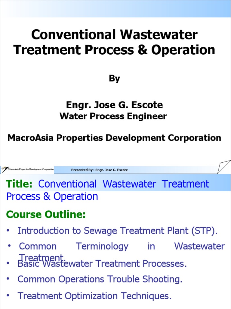 Conventional Wastewater Treatment Overview | PDF | Sewage Treatment ...