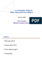 Ph.D. in Computer Science: Why, How and From Where: Anup Gangwar